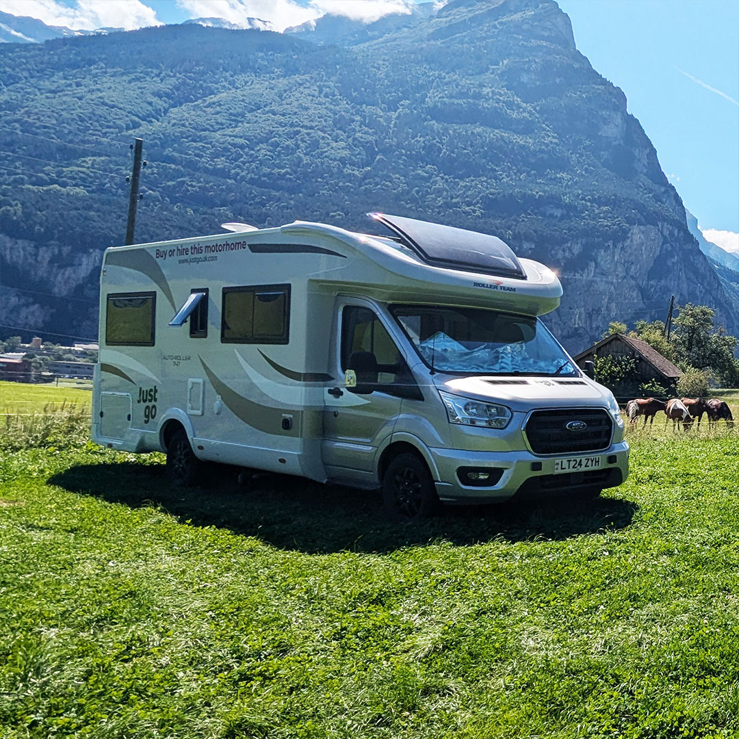 an image of the inside of a premium Justgo motorhome